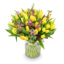 Bouquet of yellow tulips